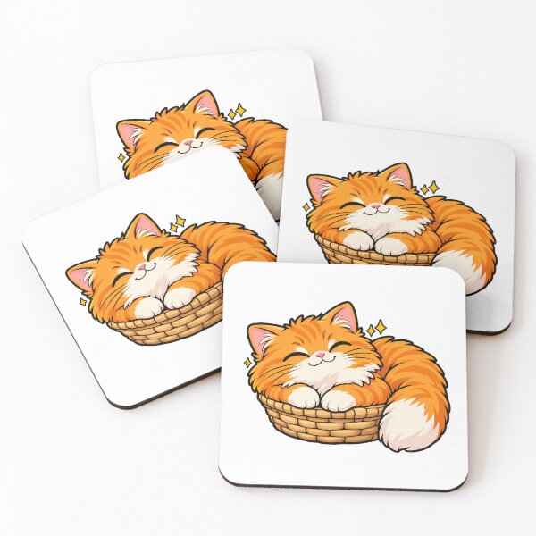 Item preview, Cute Cat Squeezed Into a Tiny Basket designed and sold by Thai Vibe Studio.