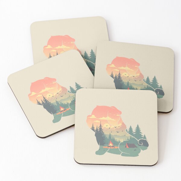 Item preview, Camping Dog Forest Sunset designed and sold by mustbewhy.