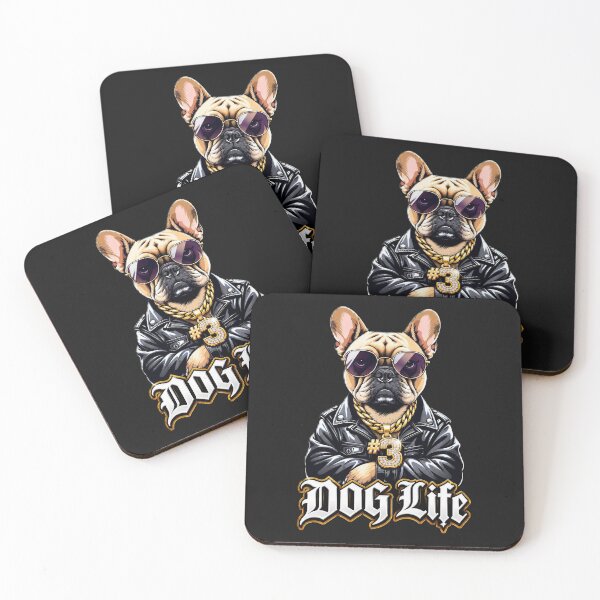 Item preview,  Dog Life Frenchie Funny Dog Gifts - Tough French Bulldog in Biker Jacket and Sunglasses designed and sold by stickericker.