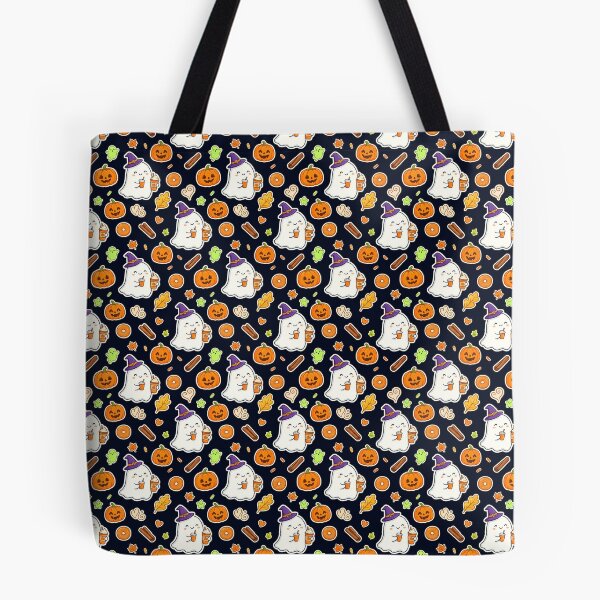 Item preview, Cute Ghost Pumpkin Spice Halloween Pattern designed and sold by ArtfulAlchemy1.