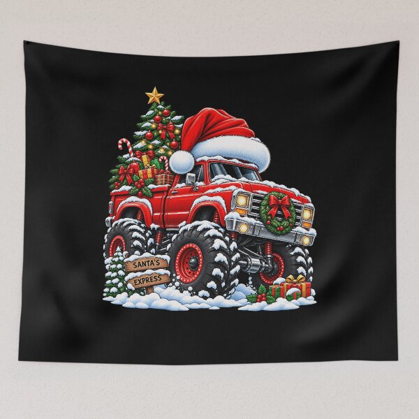 Item preview, Festive Santa's Express Monster Truck Design Christmas designed and sold by rafaeltto.