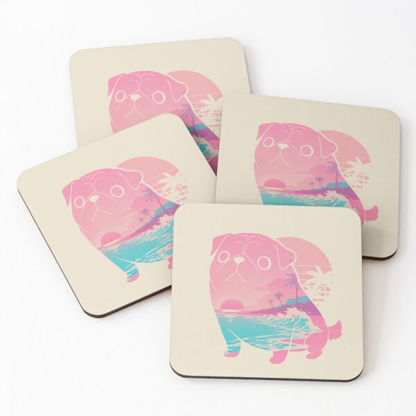 Item preview, Pug Dog Tropical Beach Sunset designed and sold by mustbewhy.
