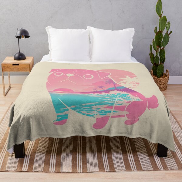Item preview, Pug Dog Tropical Beach Sunset designed and sold by mustbewhy.