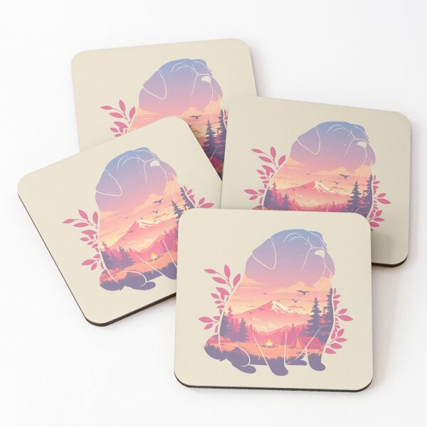 Item preview, Pug Dog Forest Mountain Sunset designed and sold by mustbewhy.