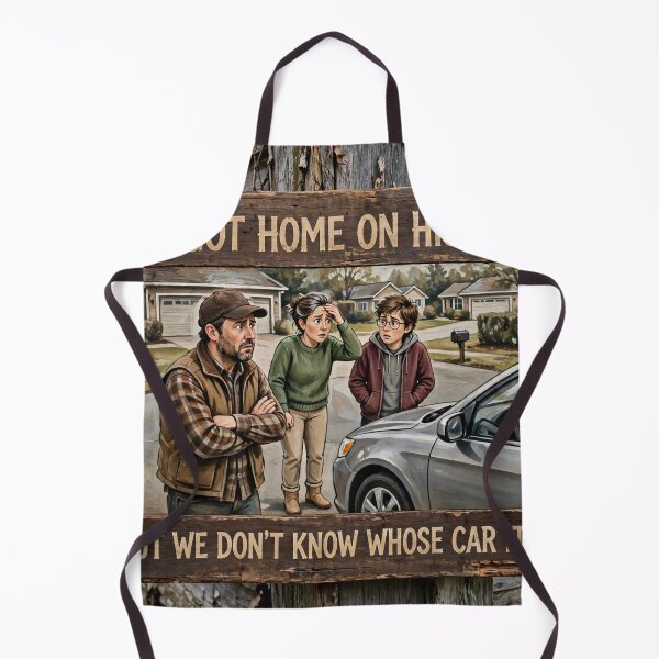 Item preview, He Got Home on His Own, But We Don't Know Whose Car It Is — Rustic Wooden Sign designed and sold by Stevercortinas.