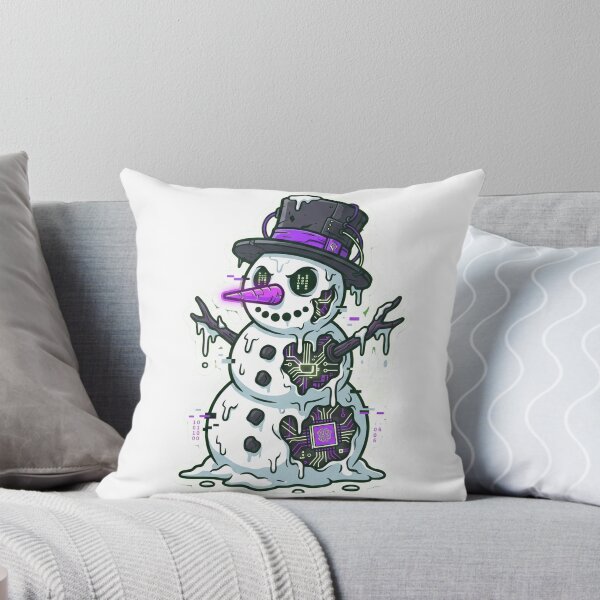 Item preview, Aesthetic Cyberpunk Melting Snowman Sticker Cybernetic Winter Art designed and sold by m.mmado.