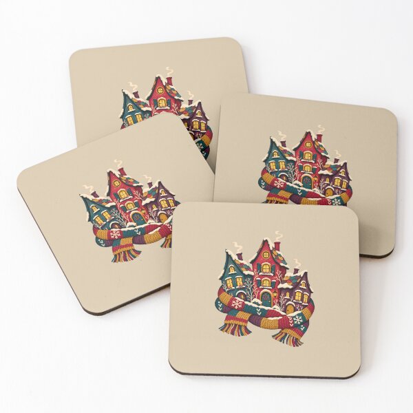 Item preview, Shared Scarf Winter Houses – Cozy Chosen Family Village designed and sold by VioVibe.