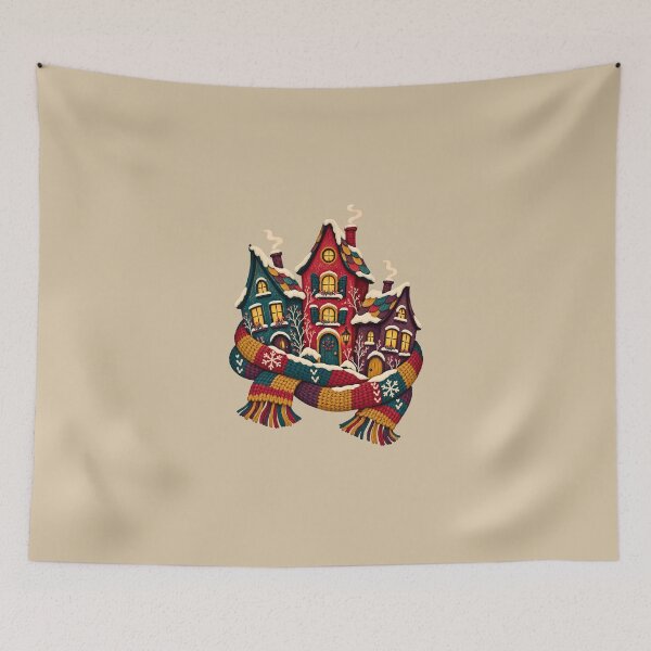 Item preview, Shared Scarf Winter Houses – Cozy Chosen Family Village designed and sold by VioVibe.