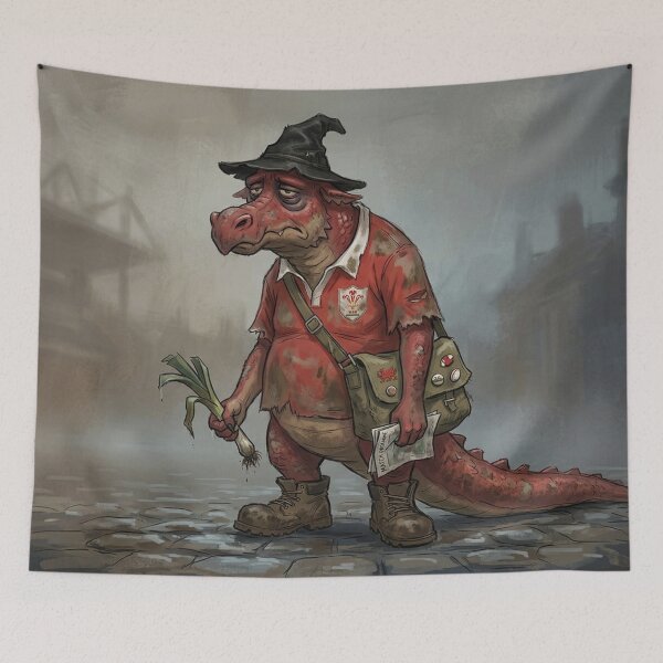 Item preview, Funny Welsh Dragon Rugby Fan Art Cymru Sports Illustration designed and sold by Englandbear.