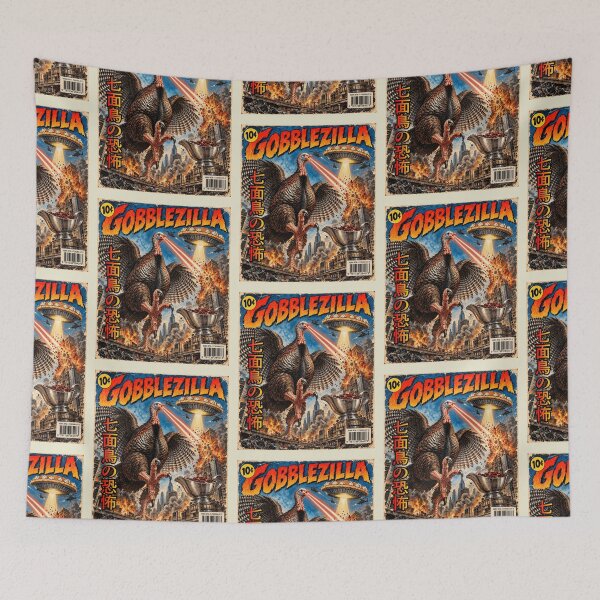 Item preview, Giant Kaiju Thanksgiving Turkey Retro Manga Comic designed and sold by QuirkyGuacamole.