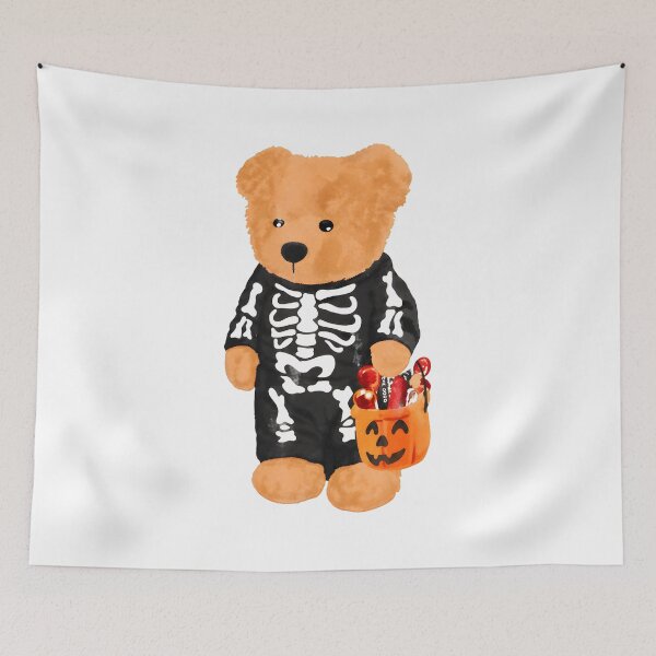 Item preview, Skeleton Bear Halloween Candy Bucket Watercolor designed and sold by SoyLamderma.