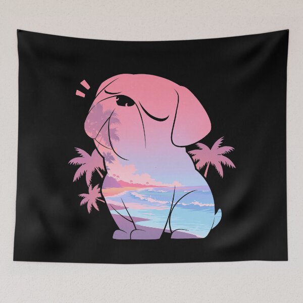 Item preview, Cute Puppy Tropical Beach Sunset designed and sold by mustbewhy.
