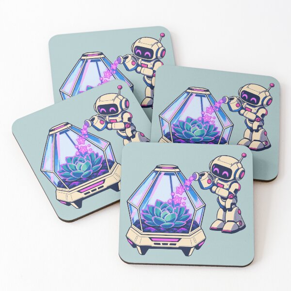 Item preview, Robot Gardener with Succulent Terrarium designed and sold by KungPowUnicorn.