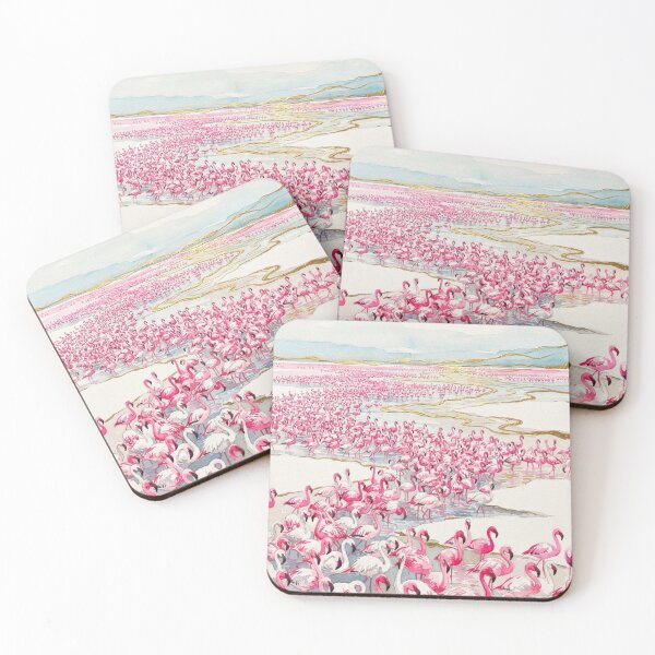 Item preview, Flamingos of Mar Chiquita - Watercolor, Pink and Gold designed and sold by Esencia Argentina.