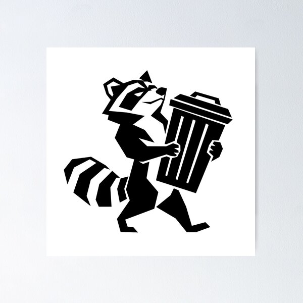 Item preview, Taking Out the Treasure – Funny Raccoon with Trash Can designed and sold by matybrak.