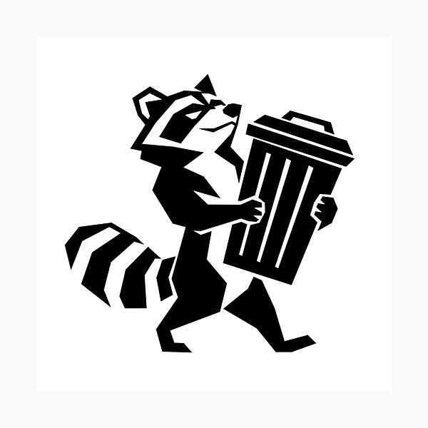 Item preview, Taking Out the Treasure – Funny Raccoon with Trash Can designed and sold by matybrak.