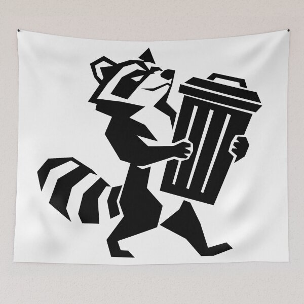 Item preview, Taking Out the Treasure – Funny Raccoon with Trash Can designed and sold by matybrak.