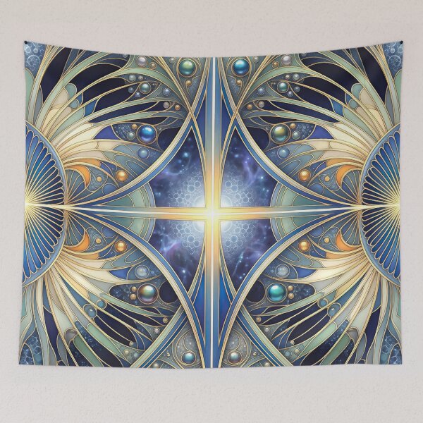 Item preview, Celestial Cross Art Nouveau Cosmic Mandala designed and sold by Frackxion.