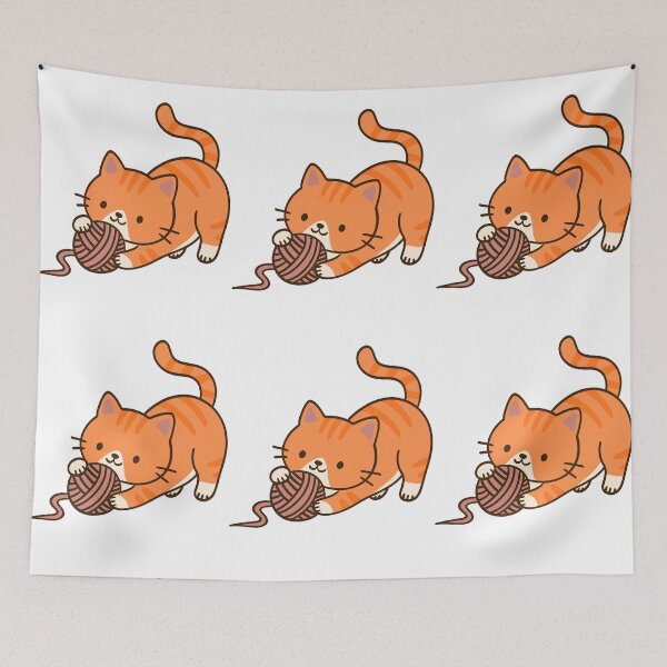 Item preview, Orange Tabby Cat Playing Yarn Ball designed and sold by Mr.B Designs.