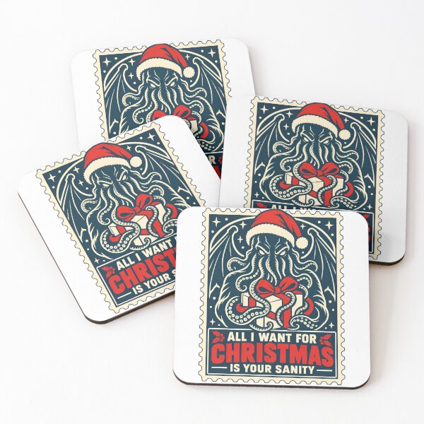 Item preview, H. P. Lovecraft: Christmas Sanity Stamp designed and sold by Fenay Designs.