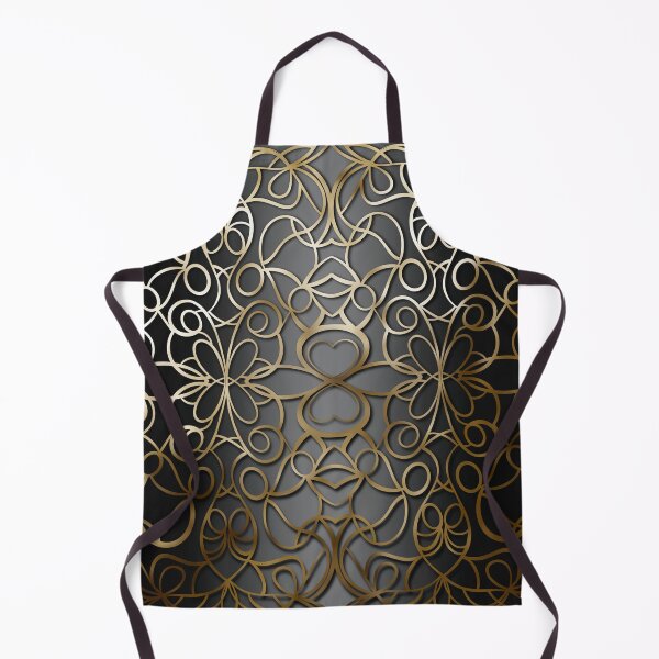 Item preview, Black and Antique Gold Baroque Ornamental Pattern designed and sold by Visual Studio 888 LLC.