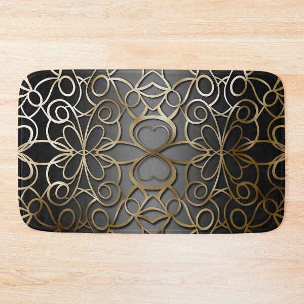 Item preview, Black and Antique Gold Baroque Ornamental Pattern designed and sold by Visual Studio 888.