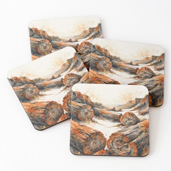 Item preview, Petrified Forests of Jaramillo - Watercolor, Rust and Gold designed and sold by Esencia Argentina.
