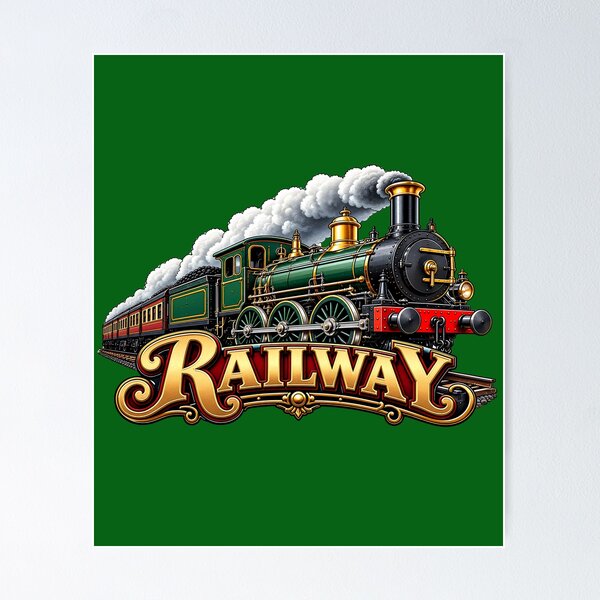 Item preview, Railway from 1827 Vintage Steam Trains designed and sold by Genius Geek.