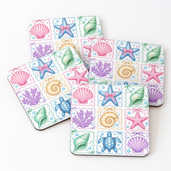 Item preview, Pastel Seashell and Sea Life Tiles designed and sold by JAZZY-DESIGN.