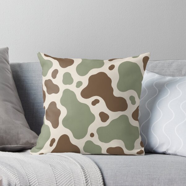 Item preview, Sage Green Brown Cow Print Pattern Earthy Cowhide Spots designed and sold by KokoDeez.