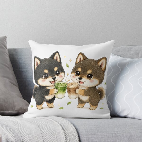 Item preview, Shiba Inu Siblings Matcha and Hojicha Toast designed and sold by Kawaii Matcha Studio.