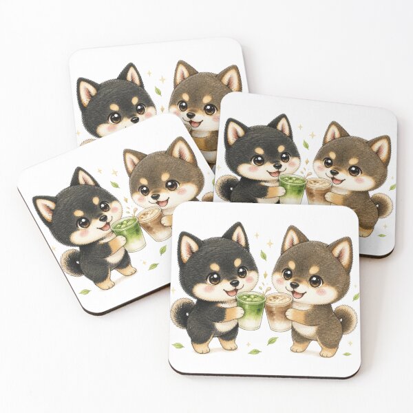 Item preview, Shiba Inu Siblings Matcha and Hojicha Toast designed and sold by Kawaii Matcha Studio.
