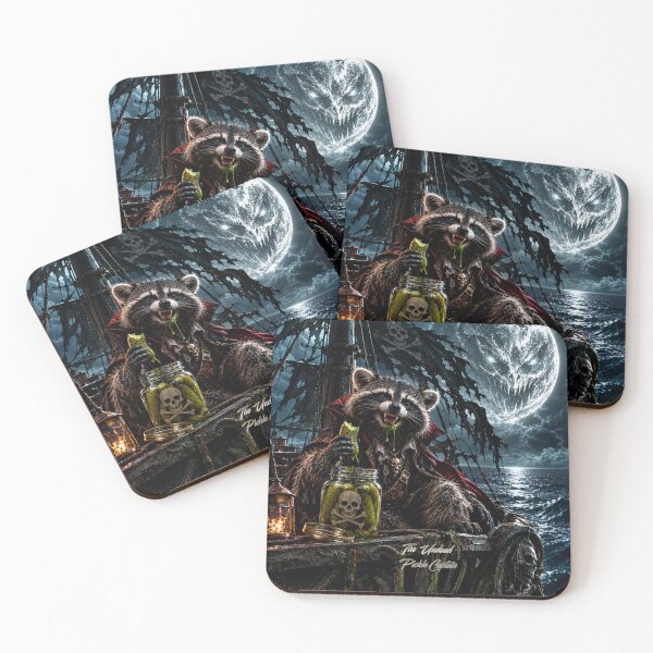 Item preview, The Undead Pickle Captain – Vampire Raccoon of the Cursed Seas. designed and sold by Dinasshop.