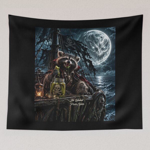 Item preview, The Undead Pickle Captain – Vampire Raccoon of the Cursed Seas. designed and sold by Dinasshop.
