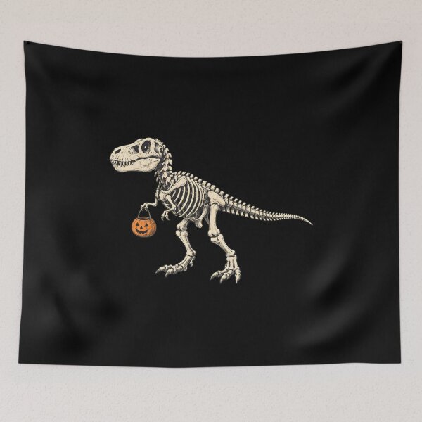 Item preview, T-Rex Skeleton Halloween Pumpkin Trick or Treat designed and sold by SoyLamderma.