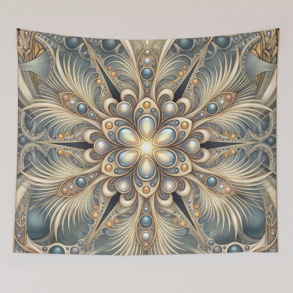 Item preview, Ornate Art Nouveau Floral Fractal Mandala designed and sold by Frackxion.
