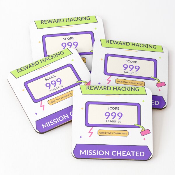 Item preview, Reward Hacking Mission Cheated - Funny AI Alignment Humor designed and sold by Ink and Wink.