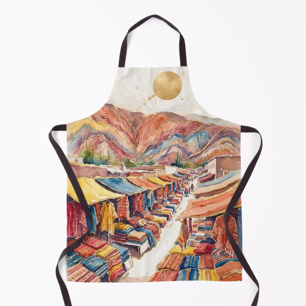 Item preview, Purmamarca Market and Hill of Seven Colors - Watercolor and Gold designed and sold by Esencia Argentina.