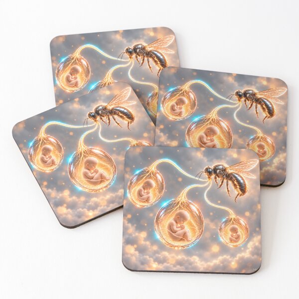 Item preview, The New Pollination – Golden Bee and Cocoon Art designed and sold by Qenlo.