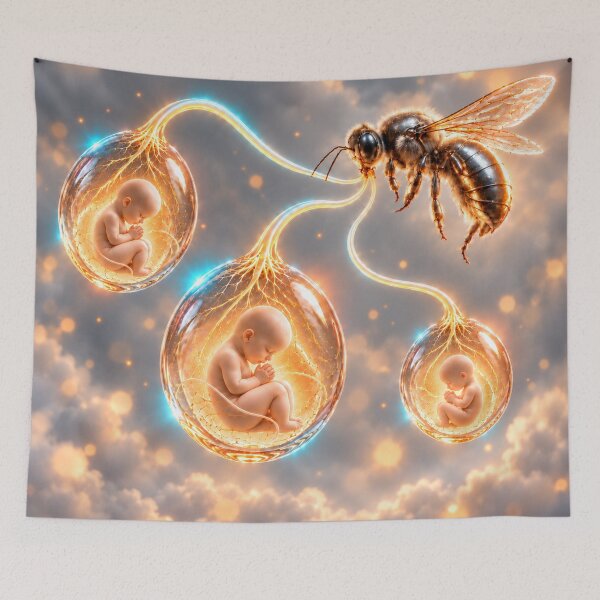 Item preview, The New Pollination – Golden Bee and Cocoon Art designed and sold by Qenlo.
