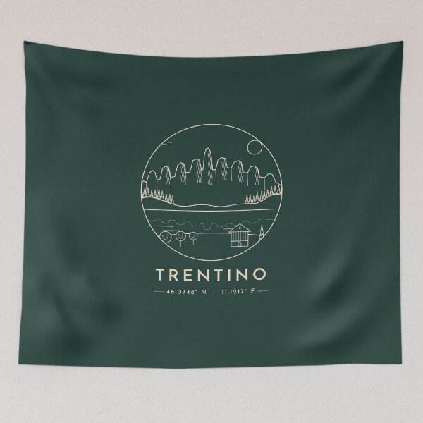 Item preview, Trentino Dolomiti di Brenta Lake Line Art Coordinates designed and sold by Cascio311.