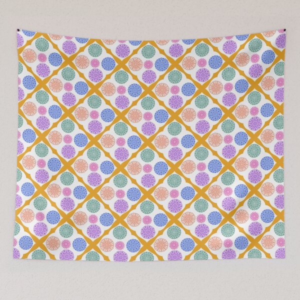 Item preview, Colorful Mandala Floral Pattern – Golden Geometric Boho Design designed and sold by manisall.