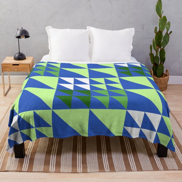 Item preview, Green and Blue Geometric Triangle Pattern designed and sold by PatternXOXO.
