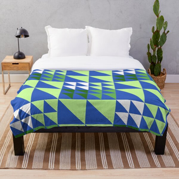 Item preview, Green and Blue Geometric Triangle Pattern designed and sold by PatternXOXO.