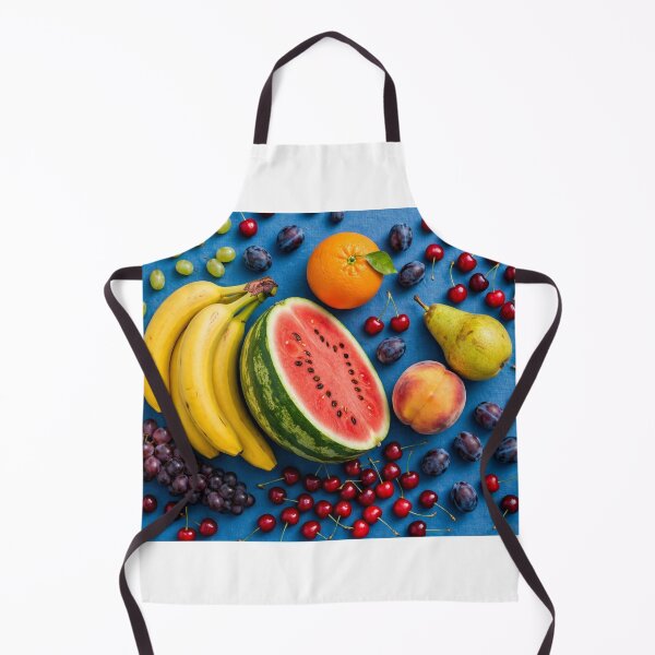 Item preview, Watermelon and Summer Fruits on Blue — Bananas Orange Peach Pear Medley designed and sold by Stevercortinas.