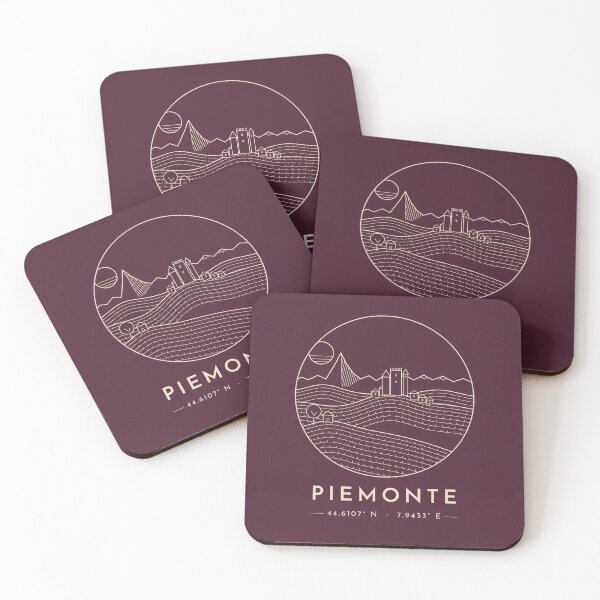 Item preview, Piedmont Langhe Vineyard Line Art Coordinates designed and sold by Cascio311.