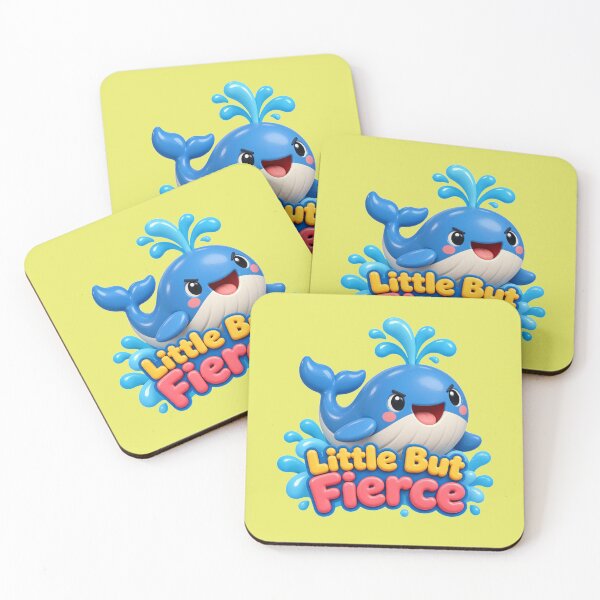 Item preview, Little But Fierce Cute Blue Whale Kids Ocean Design designed and sold by Alaa-love-art.
