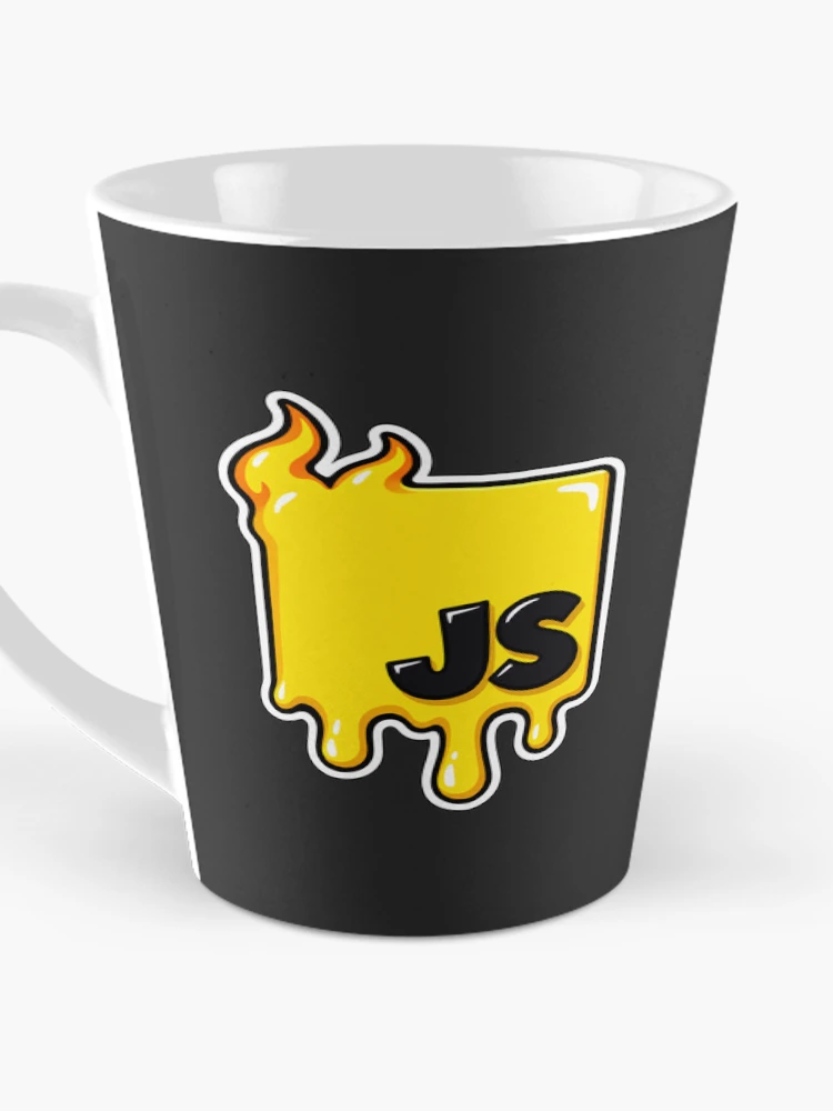 Thumbnail 3 of 4, Coffee Mug, Melting JavaScript JS Logo Sticker - Web Developer Programmer designed and sold by Stick Erify.