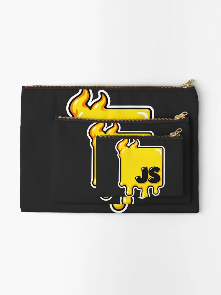 Thumbnail 2 of 4, Zipper Pouch, Melting JavaScript JS Logo Sticker - Web Developer Programmer designed and sold by Stick Erify.