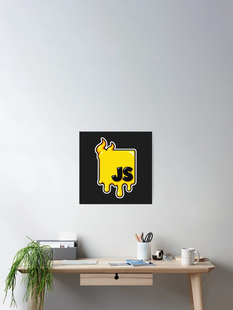 Thumbnail 2 of 3, Poster, Melting JavaScript JS Logo Sticker - Web Developer Programmer designed and sold by Stick Erify.